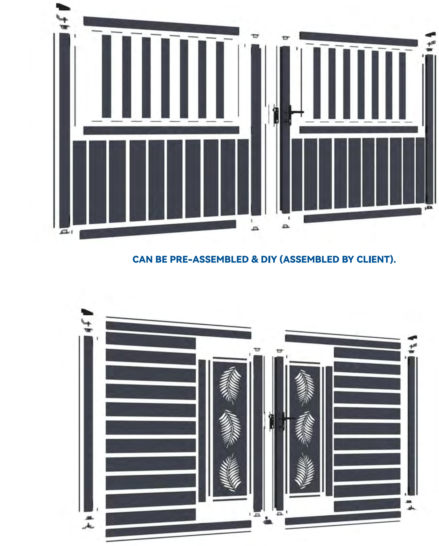 Pre-assembled and DIY gate structures