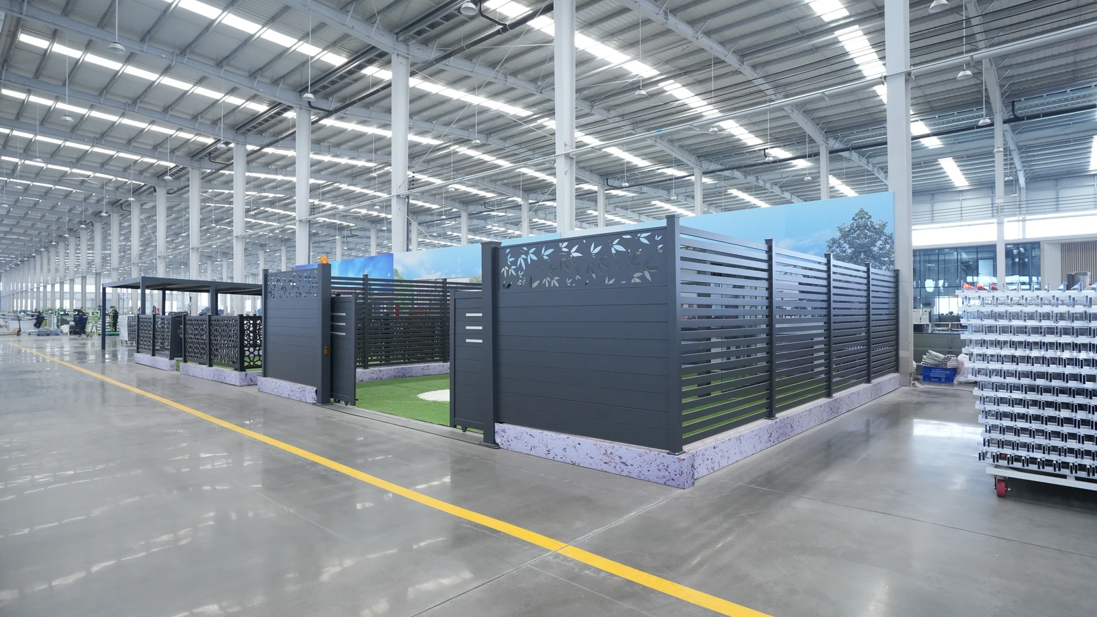 Orient Aluminium factory showroom displaying fencing, gates and decorative screens