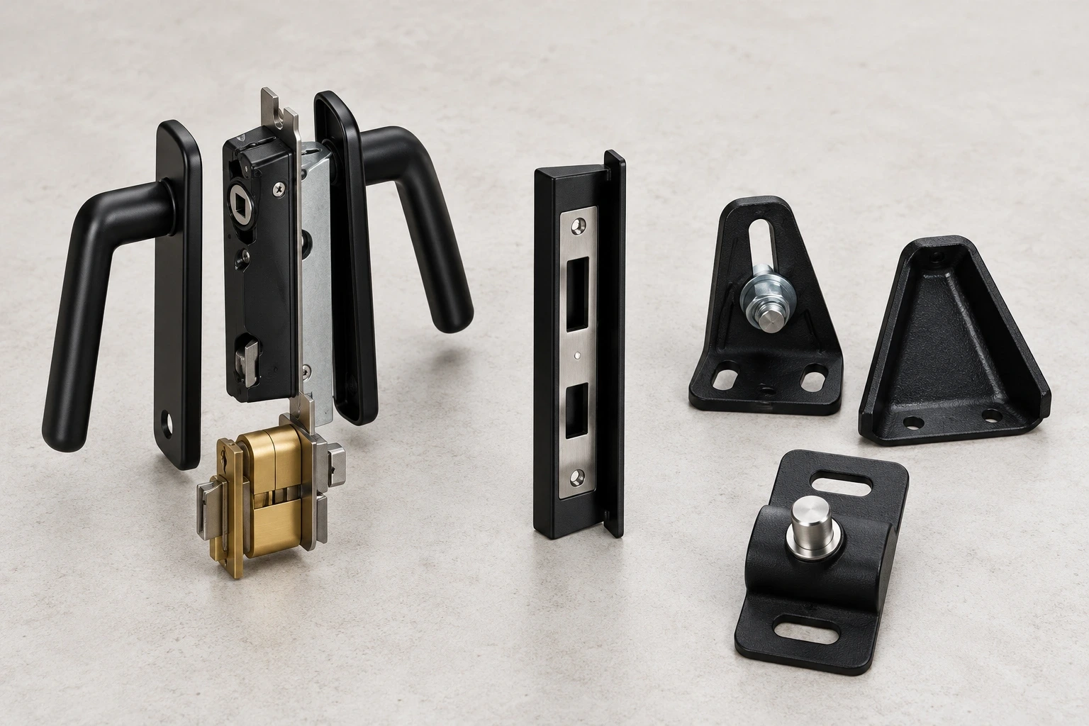 Selected gate hardware on a display surface