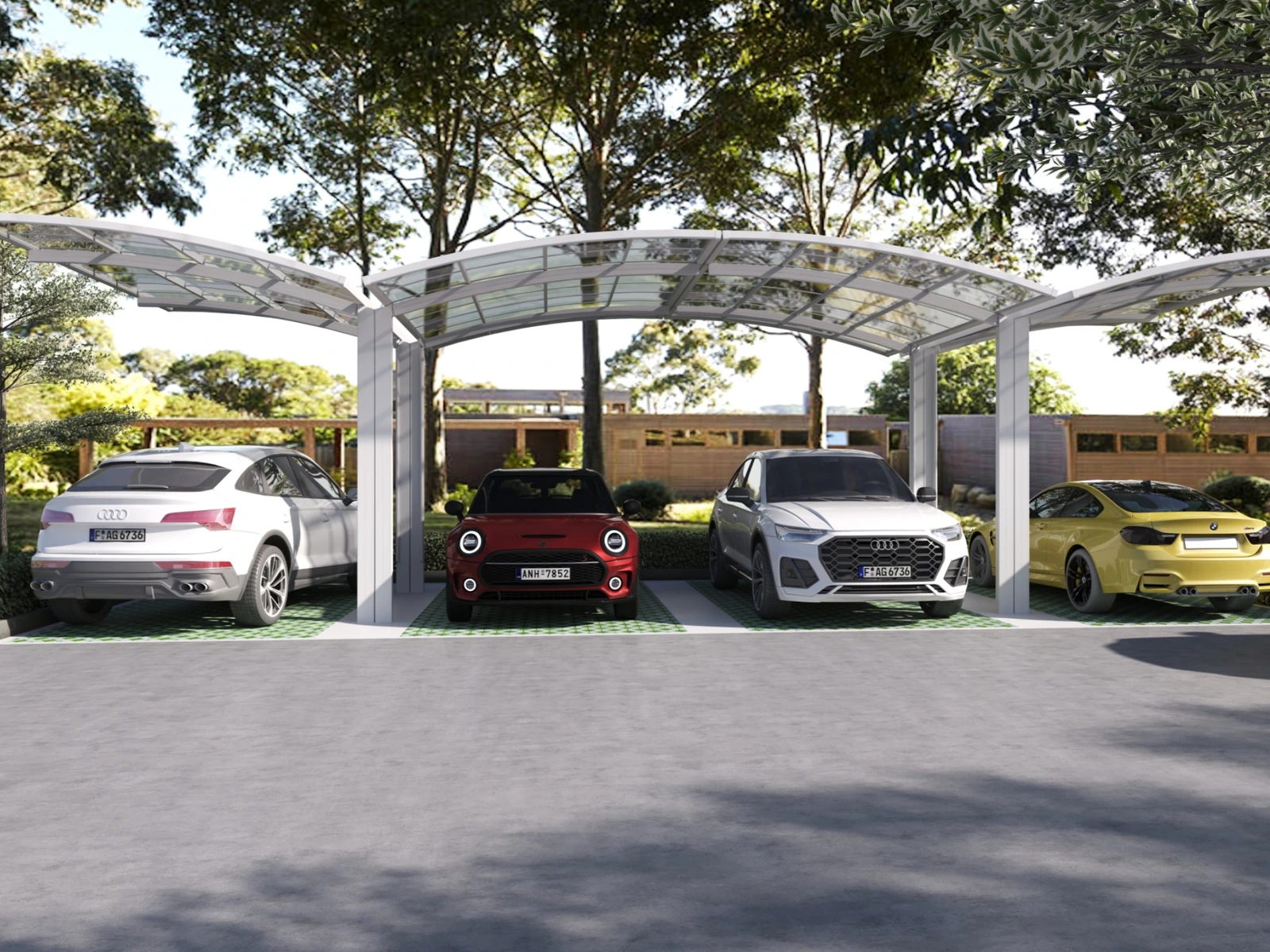 R Shape Carport